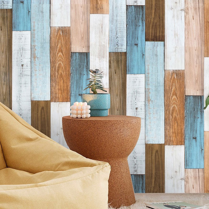 Holzstreifen-Tapete für Café und Bekleidungsgeschäft Selbstklebende moderne minimalistische Wanddekoration