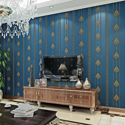 Frendorf | Nordic Nostalgic Damast Tapete Vlies 31' x 20,5" Ungeklebt