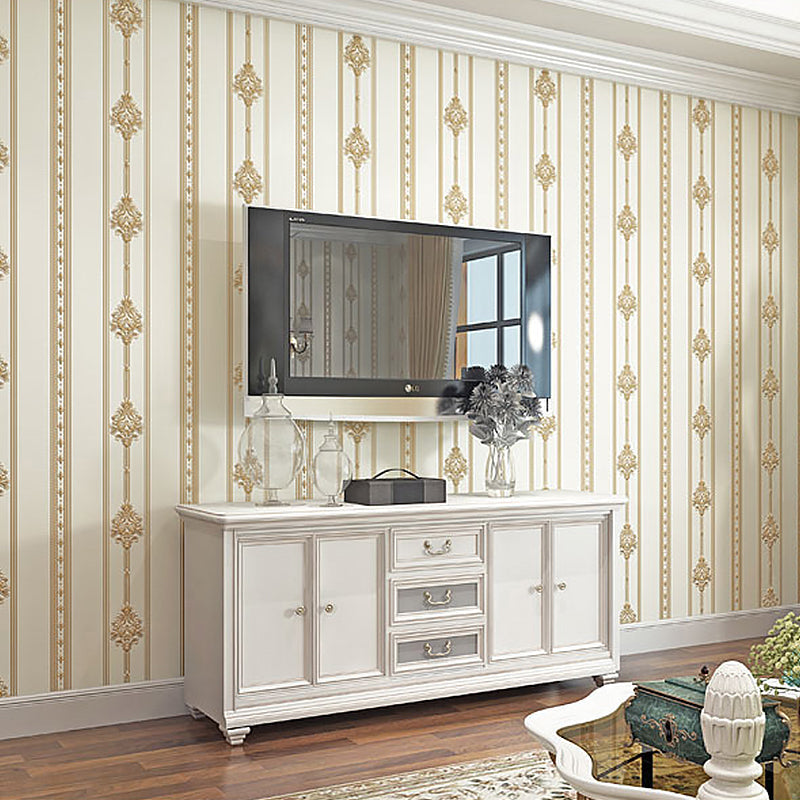 Frendorf | Nordic Nostalgic Damast Tapete Vlies 31' x 20,5" Ungeklebt