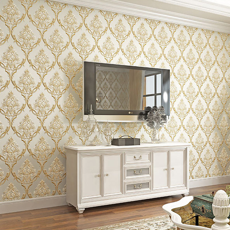 Frendorf | Nordic Nostalgic Damast Tapete Vlies 31' x 20,5" Ungeklebt