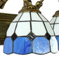 Frendorf | 1 Kopf Wandmontage Licht Tiffany Gittermuster Weiß und Blau Glas Wandlampe Leuchte