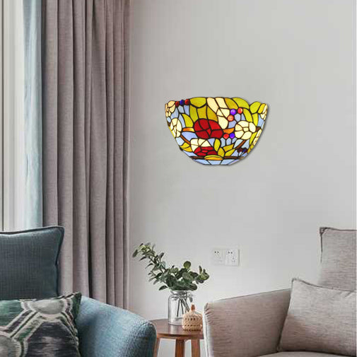 Frendorf | Tiffany Bloemen Wandlamp Licht Geveiligt Glas Binnen Wandmontage Licht voor Woonkamer