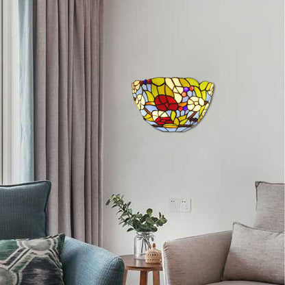 Frendorf | Tiffany Bloemen Wandlamp Licht Geveiligt Glas Binnen Wandmontage Licht voor Woonkamer