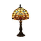 1 Glühbirne Tischbeleuchtung Tiffany Schalenförmige Buntglas Nachtlampe in Gelb/Blau mit Baluster