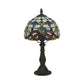 1 Glühbirne Tischbeleuchtung Tiffany Schalenförmige Buntglas Nachtlampe in Gelb/Blau mit Baluster