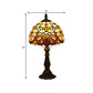 1 Glühbirne Tischbeleuchtung Tiffany Schalenförmige Buntglas Nachtlampe in Gelb/Blau mit Baluster
