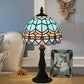 1 Glühbirne Tischbeleuchtung Tiffany Schalenförmige Buntglas Nachtlampe in Gelb/Blau mit Baluster