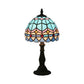 1 Glühbirne Tischbeleuchtung Tiffany Schalenförmige Buntglas Nachtlampe in Gelb/Blau mit Baluster