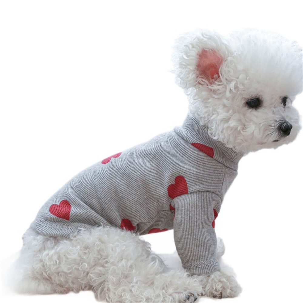 Gemütlicher und niedlicher Herzdruck-Hundepullover - Perfekt für kalte Tage