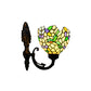 Frendorf | 1-Licht Wandleuchte Barok Blume Handgeschnittenes Glas Wandmontierte Beleuchtung in Bronze mit Wirbelarm