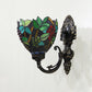 Frendorf | Tiffany Bowl Wandlamp 1 Hoofd Geëtst Glas Druifpatroon Wandmontage Lamp in Groen en Wit/Zwart