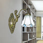 Frendorf | 1 Kopf Kegelförmige Wand sconces Beleuchtung Mission Weiß/Beige Glas Wandmontage Lichtanlage mit Meerjungfrau Rückplatte