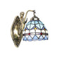 Frendorf | Dome Wandlamp 1-Lamp Geëtst Glas Mediterraan Tulp Motief Wandverlichting in Wit/Blauw met Zeemeerminarm