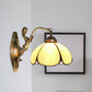 Frendorf | Blumenwandbeleuchtung Einrichtungsgegenstand Mediterranes Beige Glas 1/2-Licht Bronze Wandleuchte mit Meerjungfrau Arm für Badezimmer