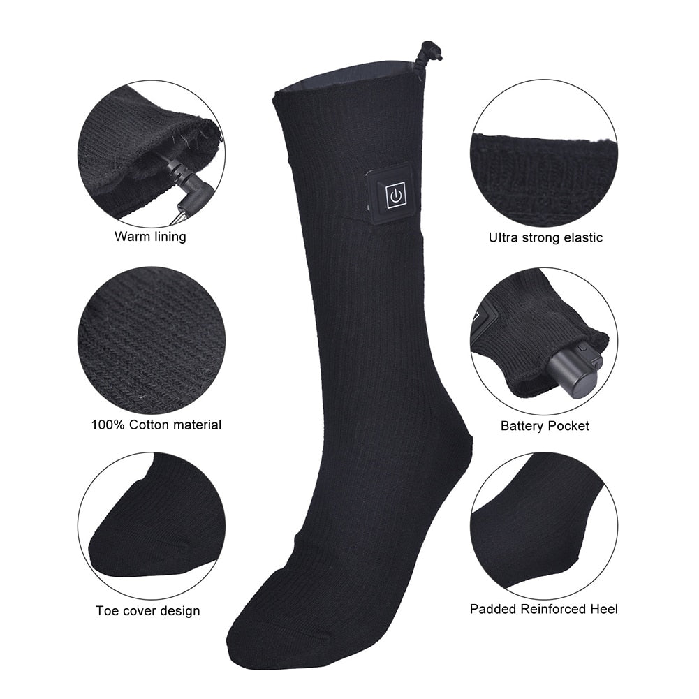 Frendorf | #1 Beheizte Socken Baumwolle Elektrisch Thermisch Warmhalter Winter Batteriewärmende Socken