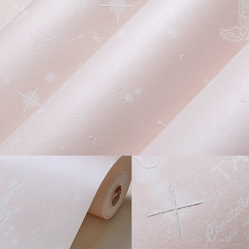 Frendorf | Moderne Flock Star Non-Pasted Tapete für das Kinderzimmer, 20.5"W x 33'L