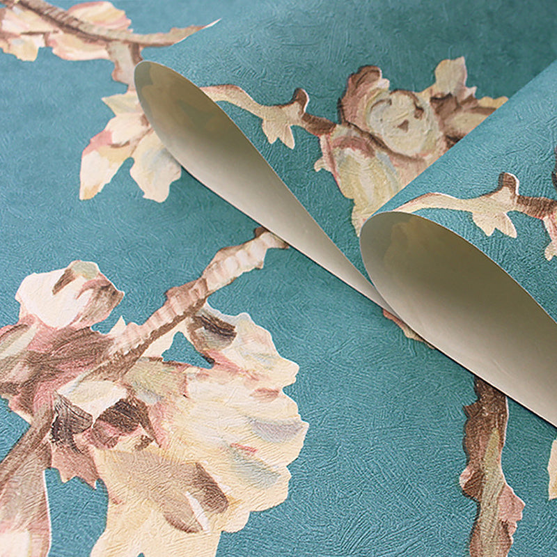 Grünes Blumenmuster Tapete 33 Fuß x 20,5 Zoll Vinyl Dekorative Wandverkleidung