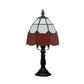 Schnittglas-Raster-Dom-Nachtbeleuchtung Tiffany-Stil 1 Licht Rot/Pink Nachttischlampe für das Bettseits