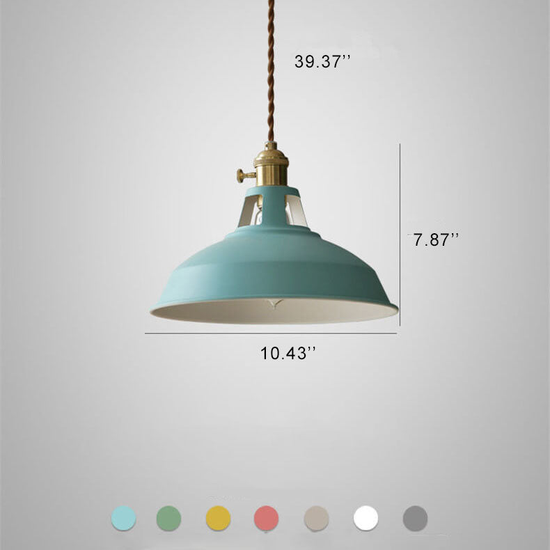 Frendorf | UrbanGlow Industrielle Pendelleuchte | Farbige Barn Shade Hängeleuchte | 1-flammig für Küche & Esszimmer