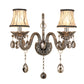 Frendorf | Rookgrijs kristallen bel wandlamp retro 1/2-bulb woonkamer wandlamp met stoffen kap