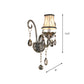 Frendorf | Rookgrijs kristallen bel wandlamp retro 1/2-bulb woonkamer wandlamp met stoffen kap