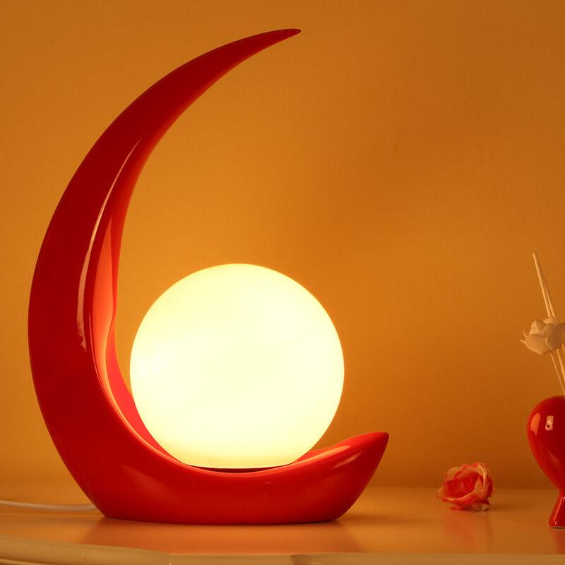 Frendorf | Lunovia LED Tischlampe mit Halbmond-Design | Kreatives Dekolicht | Dimmbar & Vielseitig