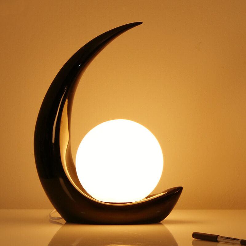 Frendorf | Lunovia LED Tischlampe mit Halbmond-Design | Kreatives Dekolicht | Dimmbar & Vielseitig
