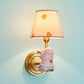 Frendorf | Resin Paard Wandlamp Cartoon 1-Kop Gouden Muurverlichtingsarmatuur met Emmer Stoffen Lampenkap