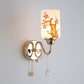 Frendorf | Gold Finish Zylindrische Wandbeleuchtung Idee Modern 1/2-Kopf Lackierte Creme Glass Wandlampe mit Zugkette