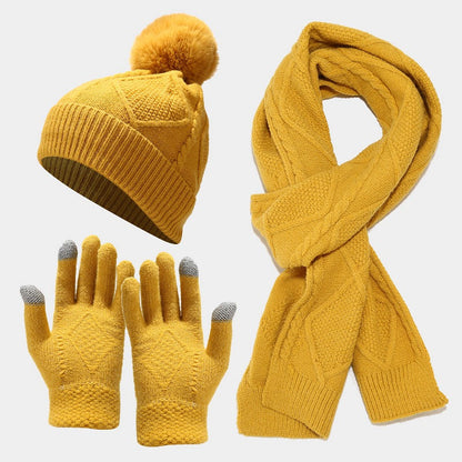 Frendorf | Dreiteiliges Set aus Herbst- und Wintermützen, Schals und Handschuhen