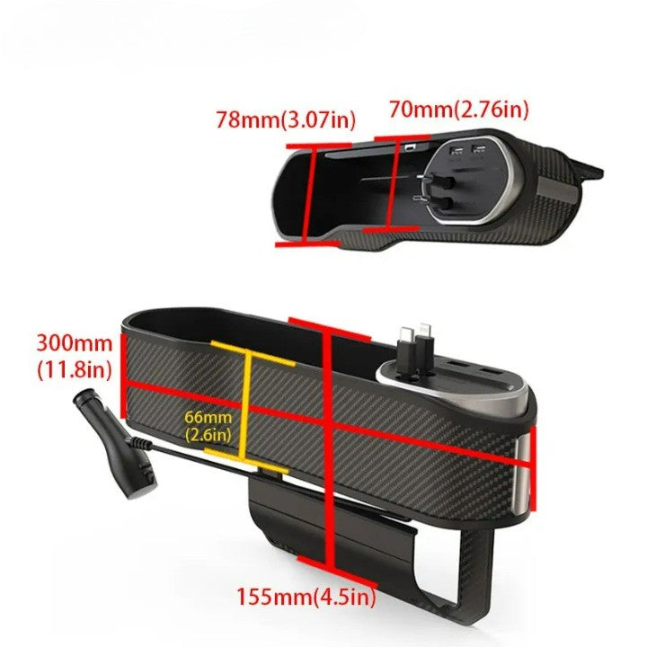 Frendorf | Autositzlücken-Organizer Becherhalter Kabelloses Ladegerät