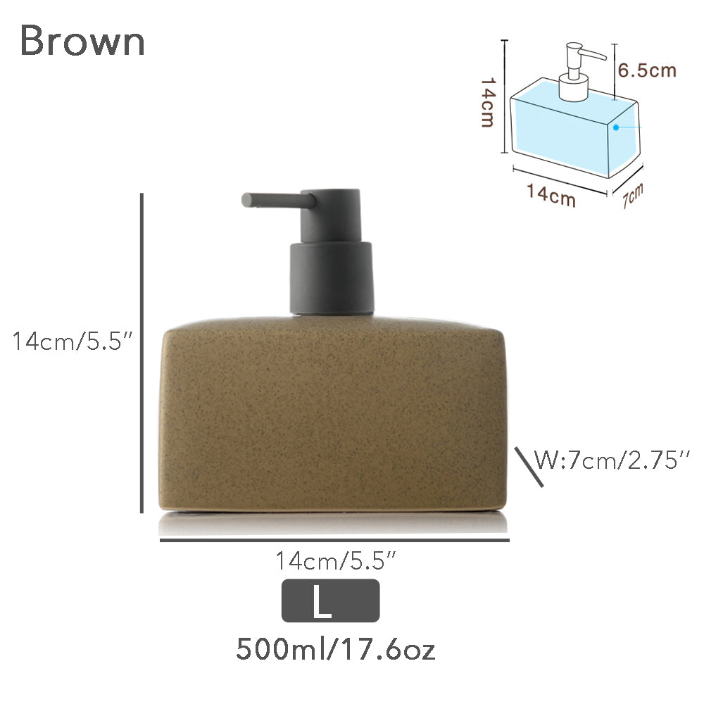 Schwarzer Keramik-Seifenspender, Flüssigkeitsbadflasche, einfaches Design, nachfüllbare wiederverwendbare Lotionpumpe für Bad Küche, 500 ml/17,6 oz