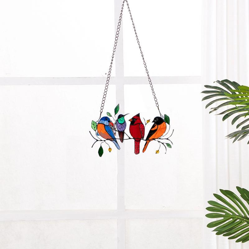 Frendorf | Vögel Buntglas Fensterhänger 🐦