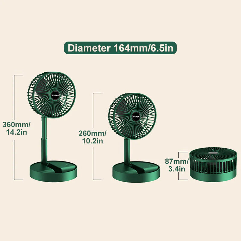 Frendorf | AirBuddy Tragbarer Mini Ventilator | Handheld & Faltbar | Wiederaufladbar | Perfekt für Reisen & Zuhause