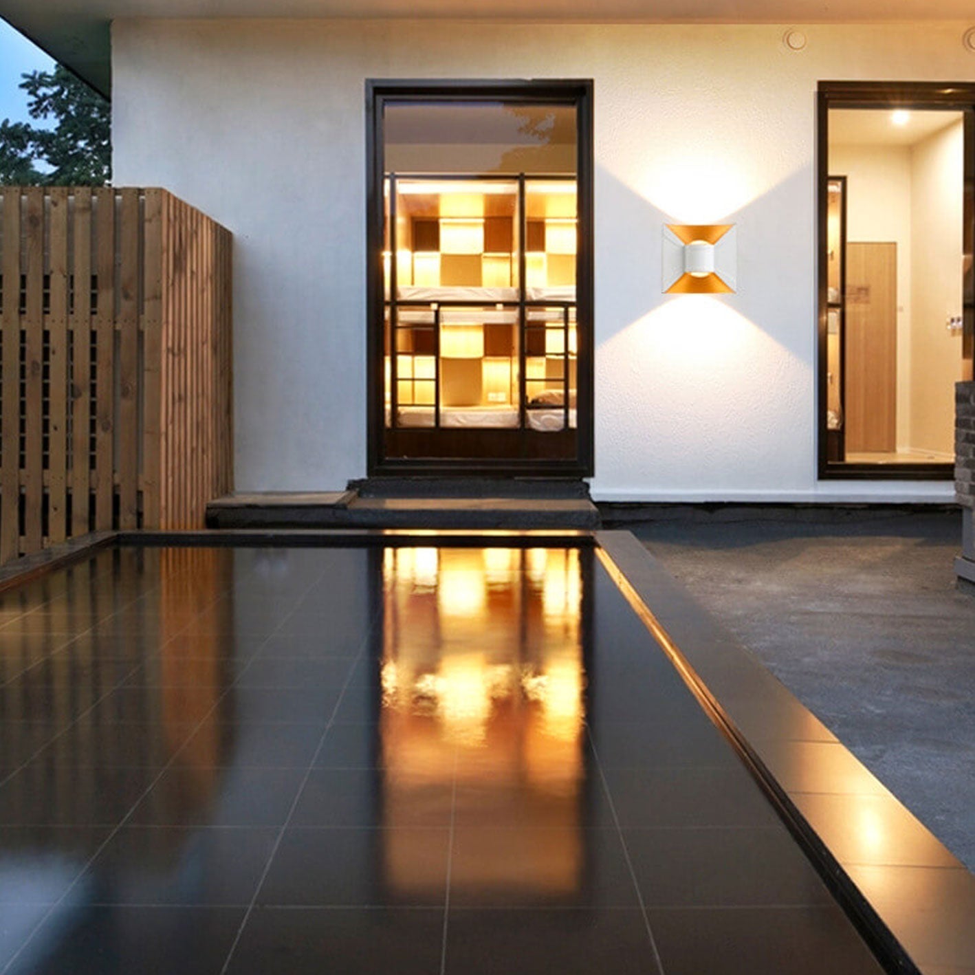 Moderne kreative Aluminium quadratische Doppelkopf Außenbalkon Wandleuchte lampe