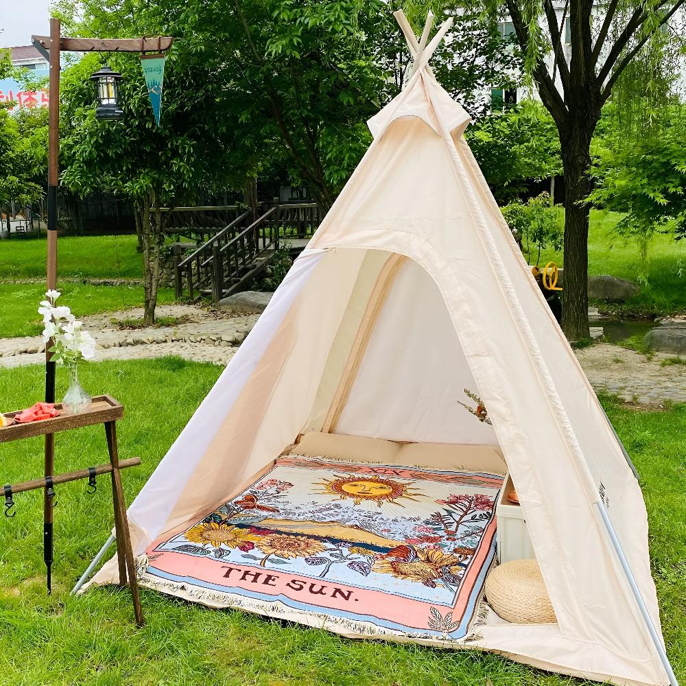 Frendorf | Boho Sonnen Wandteppich Decke