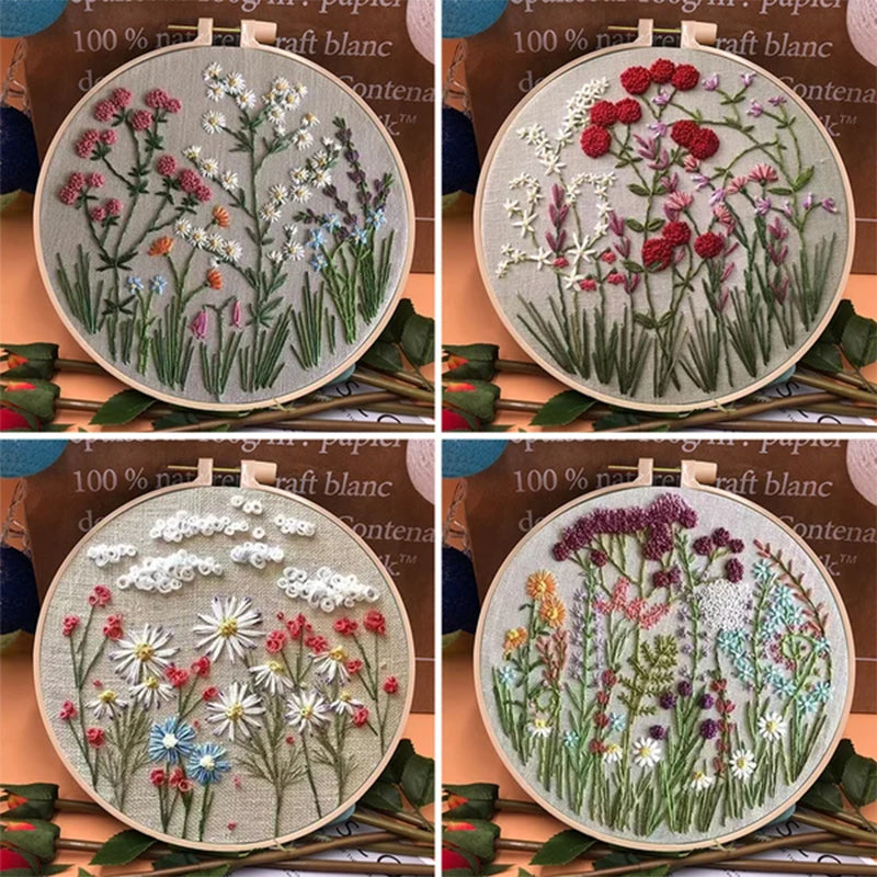 Frendorf | Stickrahmen-Blumen-Kit für Anfänger