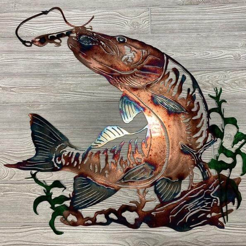 Frendorf | Solo Mallard Jagd & Forellenfischen Szene Kreative Metall Wandkunst Handwerk