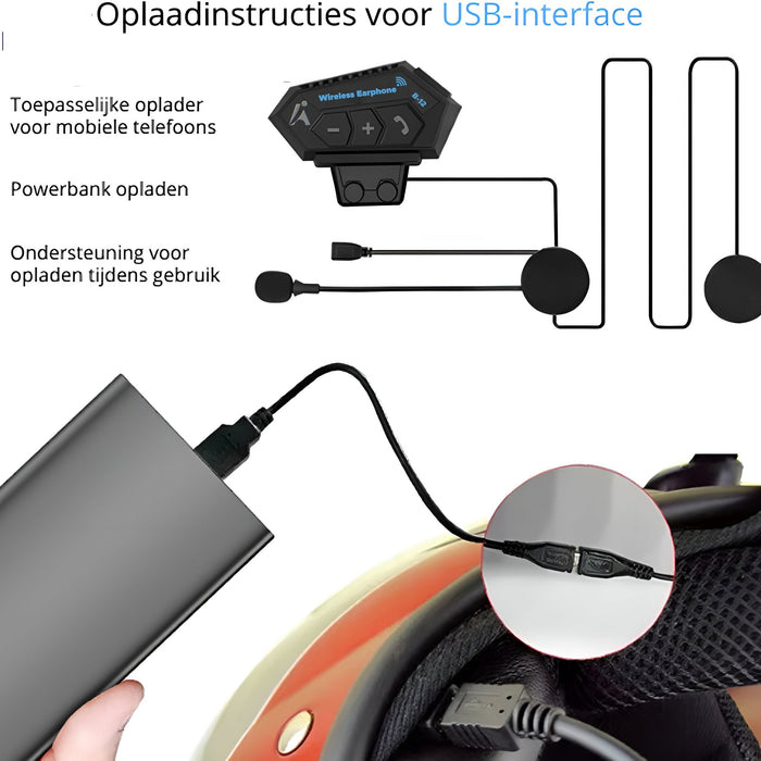 Frendorf | Drahtloser Motorhelm-Headset | Sicher Kommunizieren und Fahren | Immer Verbunden