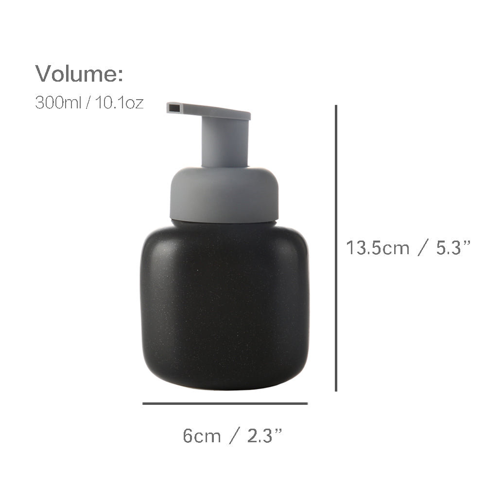 Keramischer Seifenspender, Schäumende Pumpe Badezimmerflasche, Einfaches Design, Nachfüllbare Wiederverwendbare Lotionpumpe für Badezimmer Küche, 300ml/10,1oz