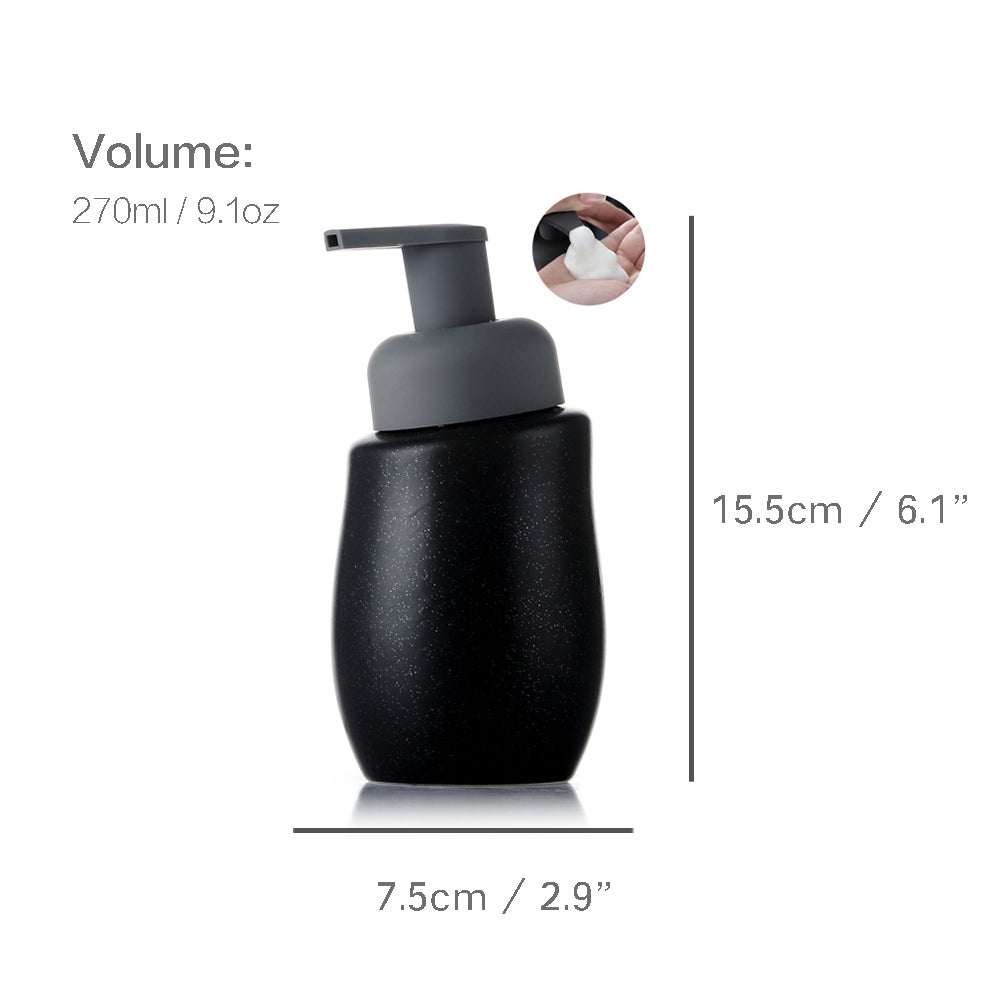 Keramischer Seifenspender, Schaumpumpen-Badflasche, einfaches Design, nachfüllbare wiederverwendbare Lotionpumpe für Badezimmer Küche, 270ml/9,1oz