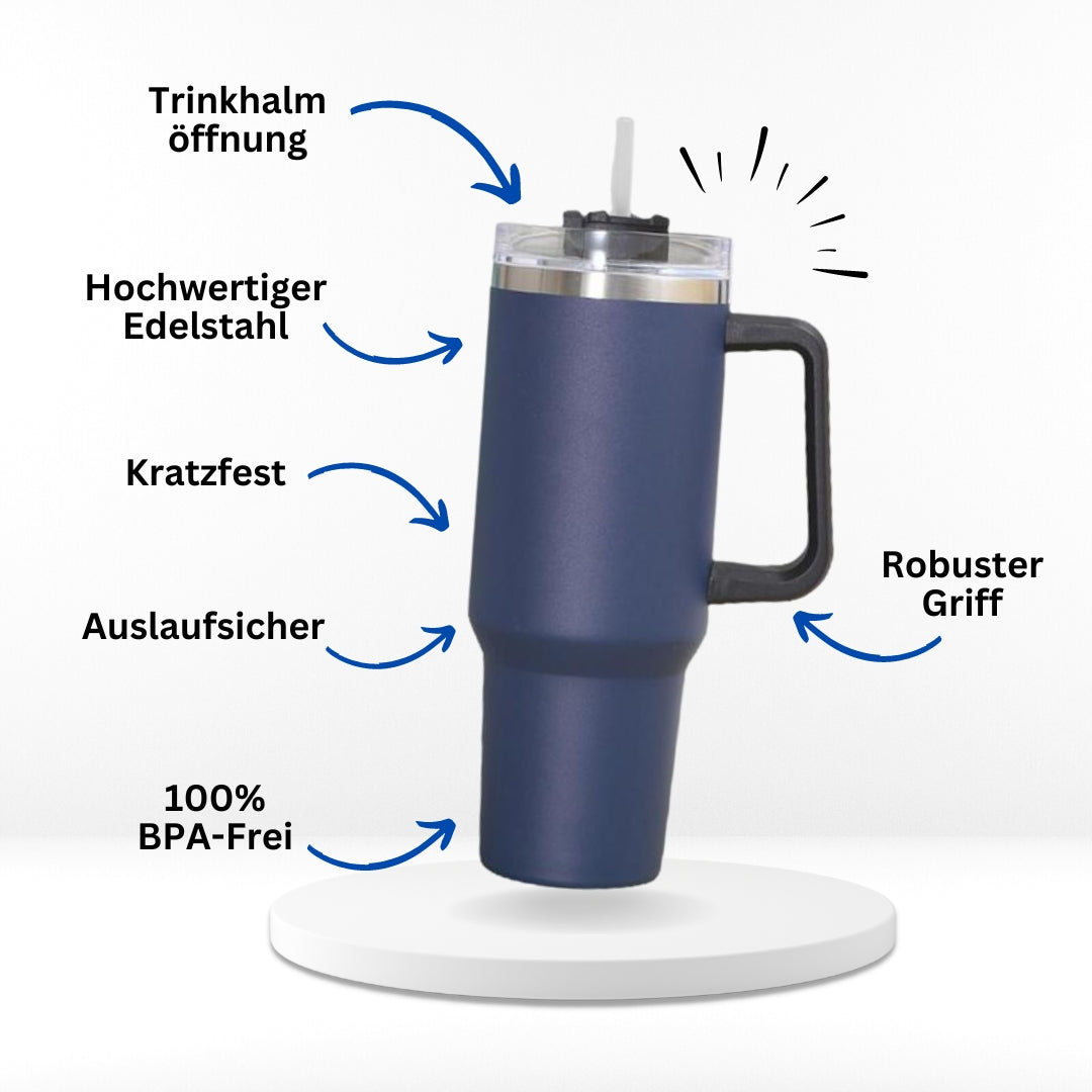 Frendorf | Mobile Thermo Tasse mit Strohhalm