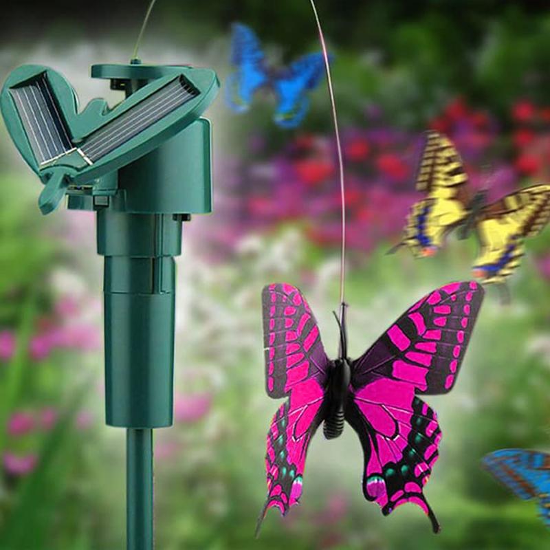 Solarbetriebener tanzender Kolibri und Schmetterling