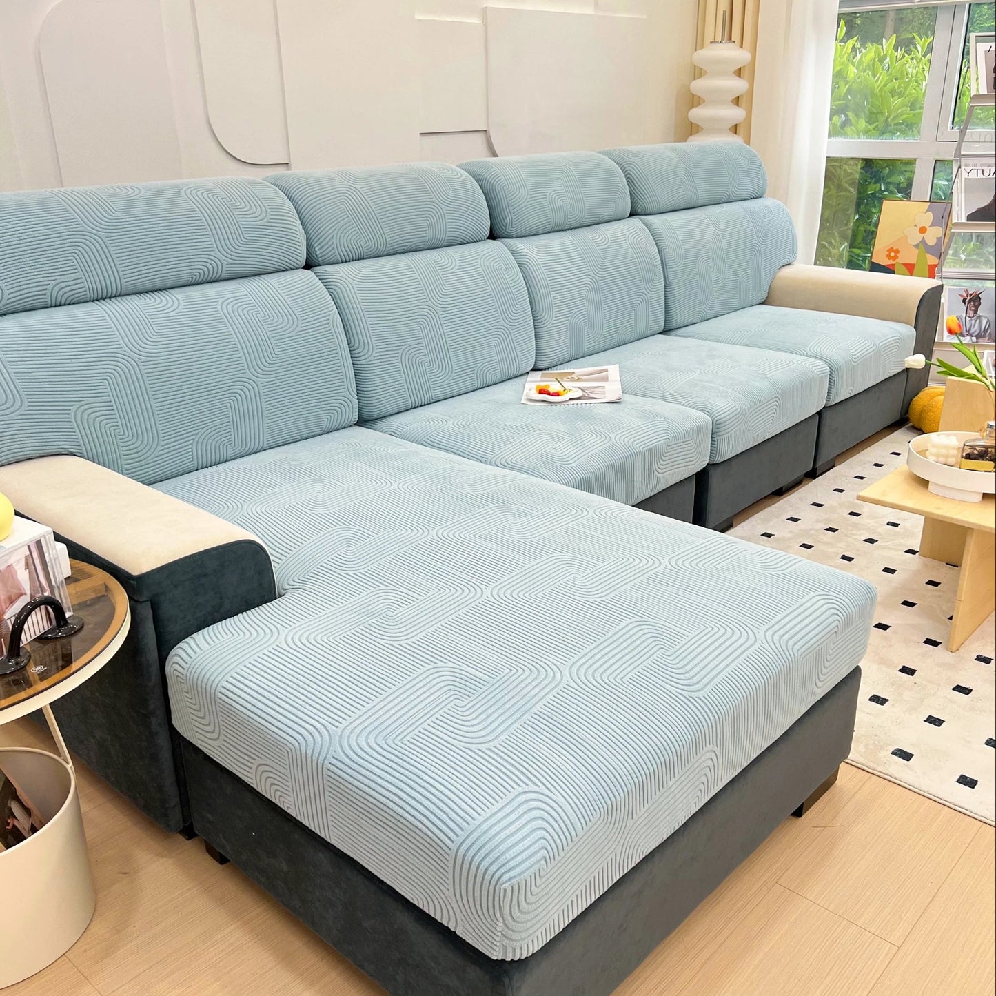 Elegance Ecksofa-Schutzhülle dehnbarer Couchkissenbezug