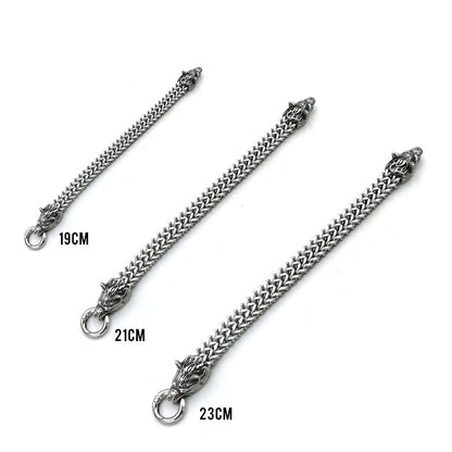 Frendorf | Viking Edelstahl Doppelwolfkopf Fenrir Armband