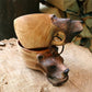 Handgeschnitzte Tierkopf Holzbecher