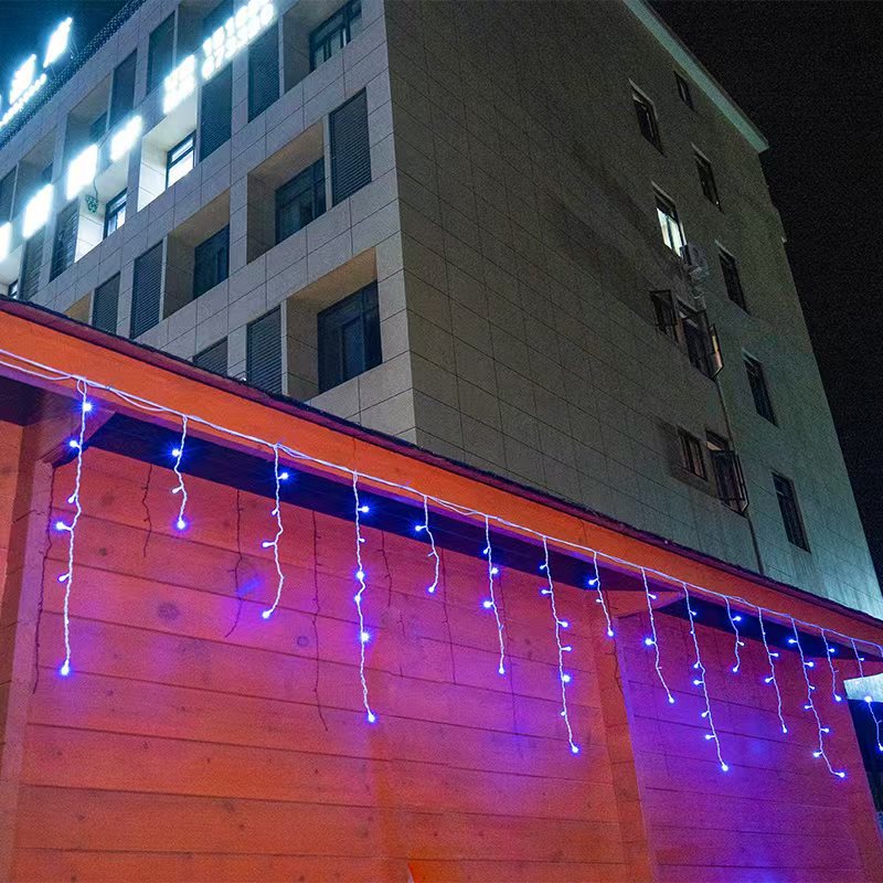 Quntis 50m (164FT) Outdoor Wasserdichte LED Weihnachtsvorhanglichter – 36V Niederspannungs-Festival-Eiszapfenlichter für Event- und Feiertagsdekoration