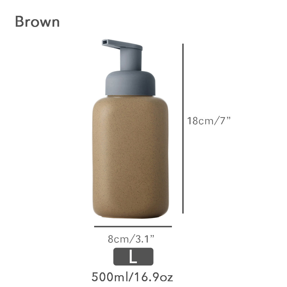 Minz Keramischer Seifenspender, Schäumende Pumpe Badezimmerflasche, Einfaches Design, Nachfüllbare Wiederverwendbare Lotionpumpe für Badezimmer Küche, 500ml/16.9oz