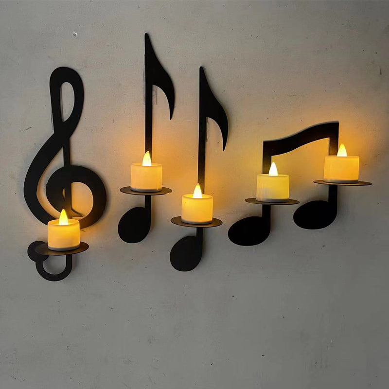 Schwarze Musiknoten Wandlampe
