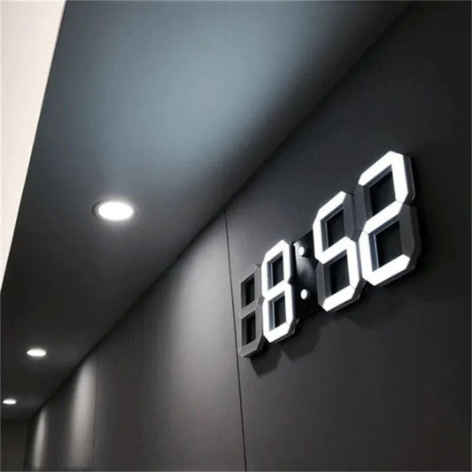 Frendorf | Designer LED 3D Wanduhr mit digitaler Anzeige und intuitiver Bedienung